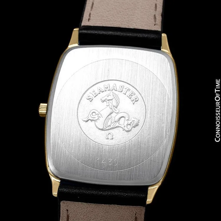 1980's Omega Seamaster Vintage Mens Midsize Quartz Watch - 18K Gold Plated & Stainless Steel