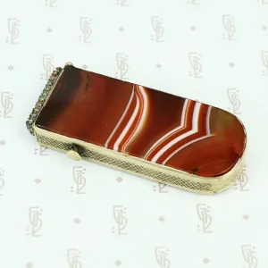 19th c Banded Agate Match Safe