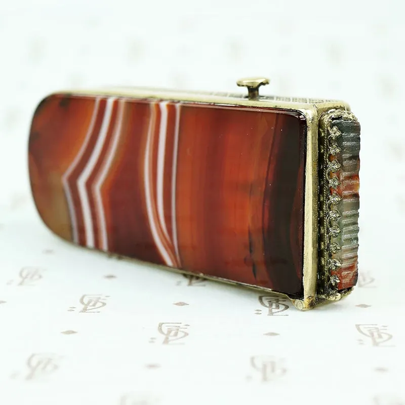 19th c Banded Agate Match Safe
