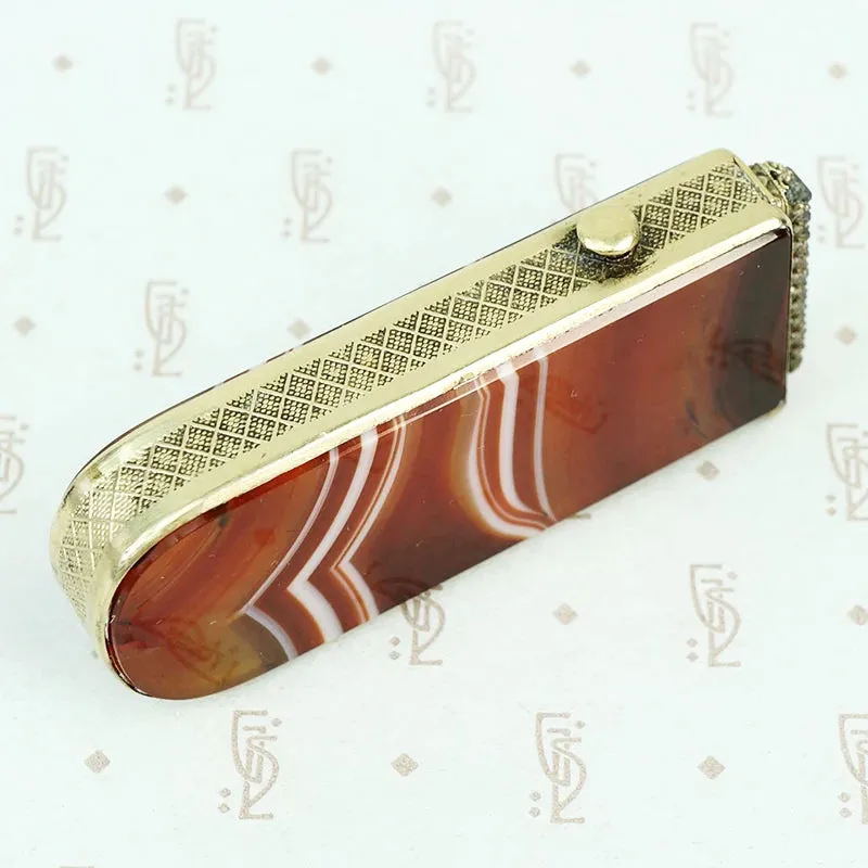19th c Banded Agate Match Safe