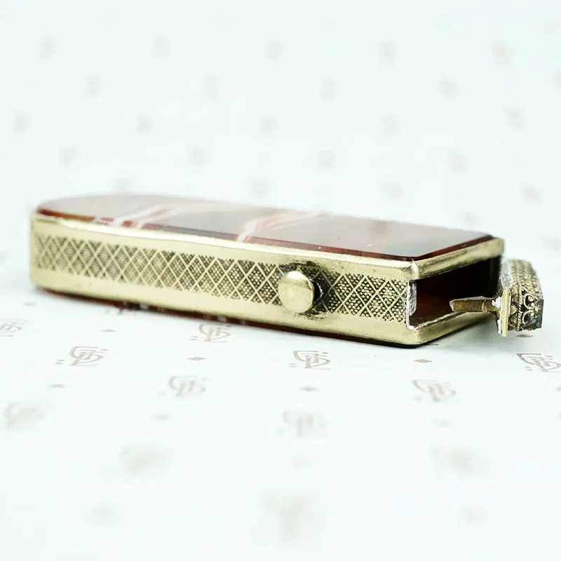 19th c Banded Agate Match Safe