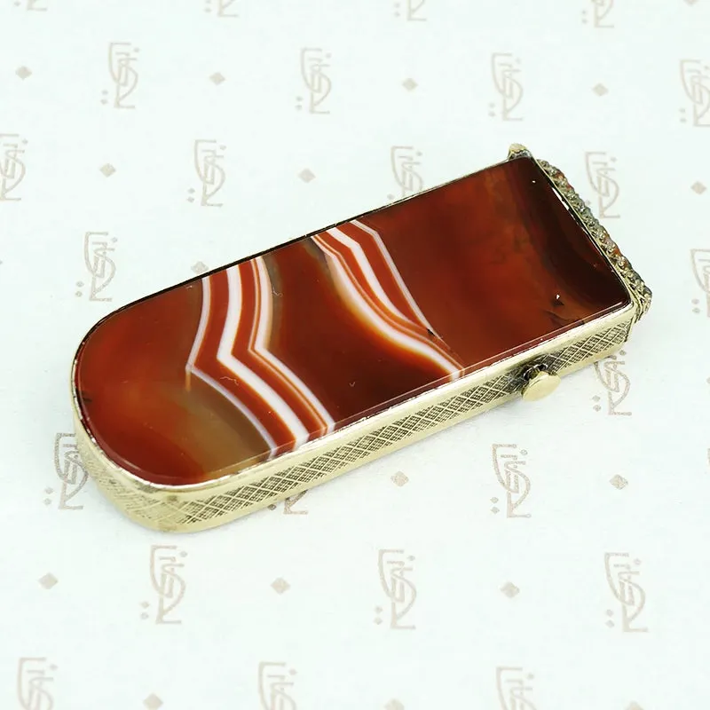 19th c Banded Agate Match Safe