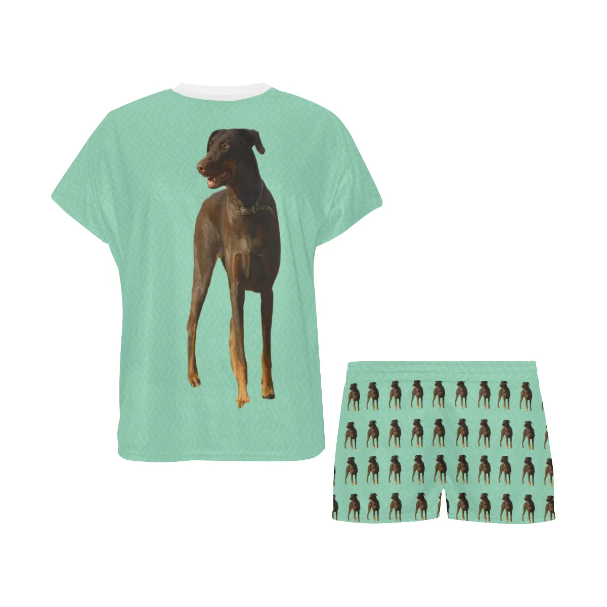 2 Piece Doberman PJ Set - Brown Doberman