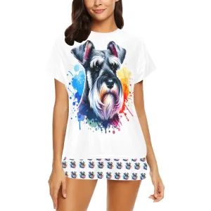 2 Piece Schnauzer PJ Set - Watercolor