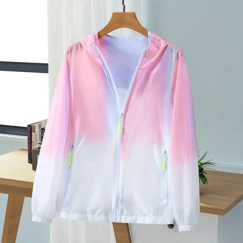 2024 Women Jacket Waterproof Windbreaker Jackets Female Hooded Summer Sunproof Windproof Coats Women's Outdoor Hiking Thin Coat