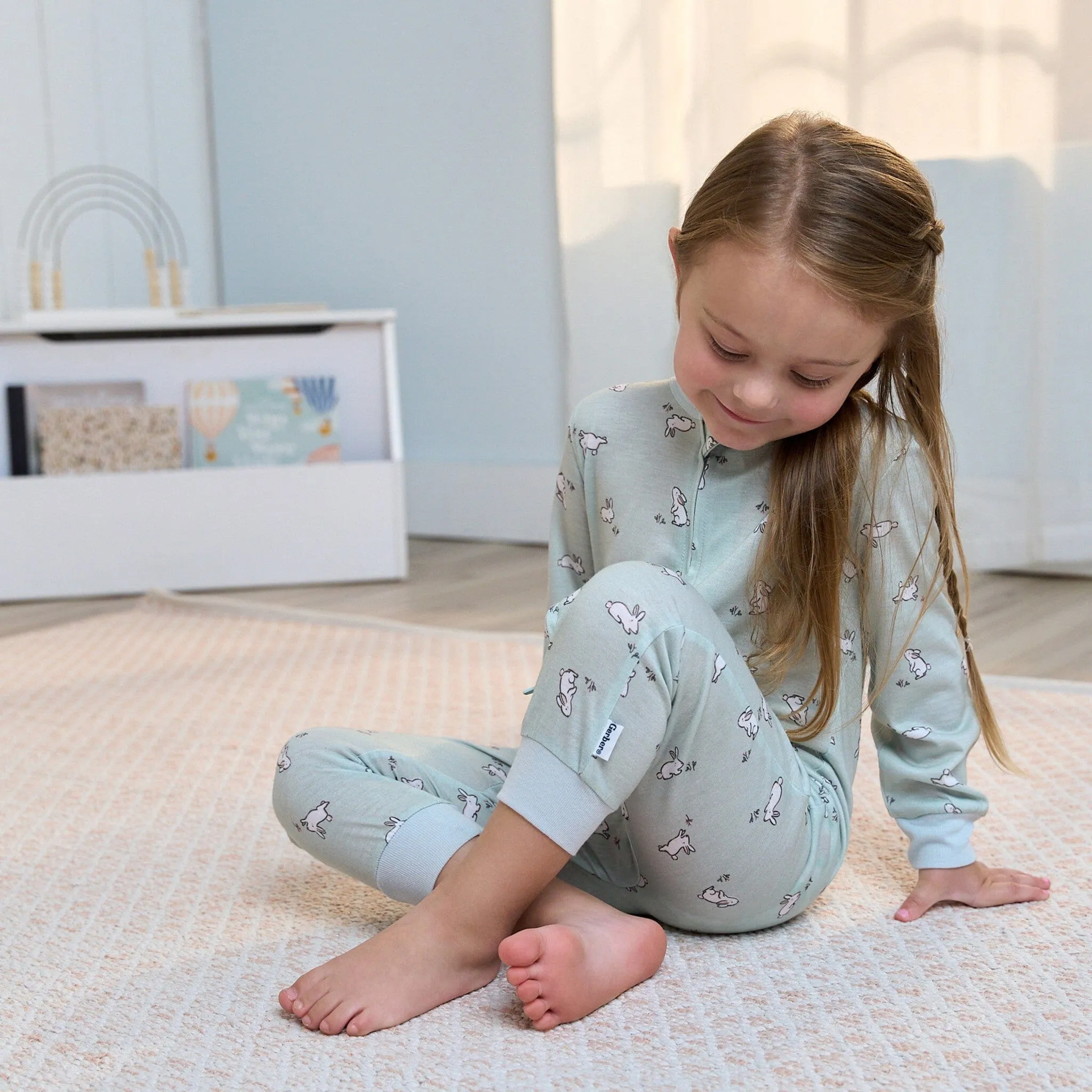 3-Pack Infant & Toddler Girls Bunnies Footless Pajamas