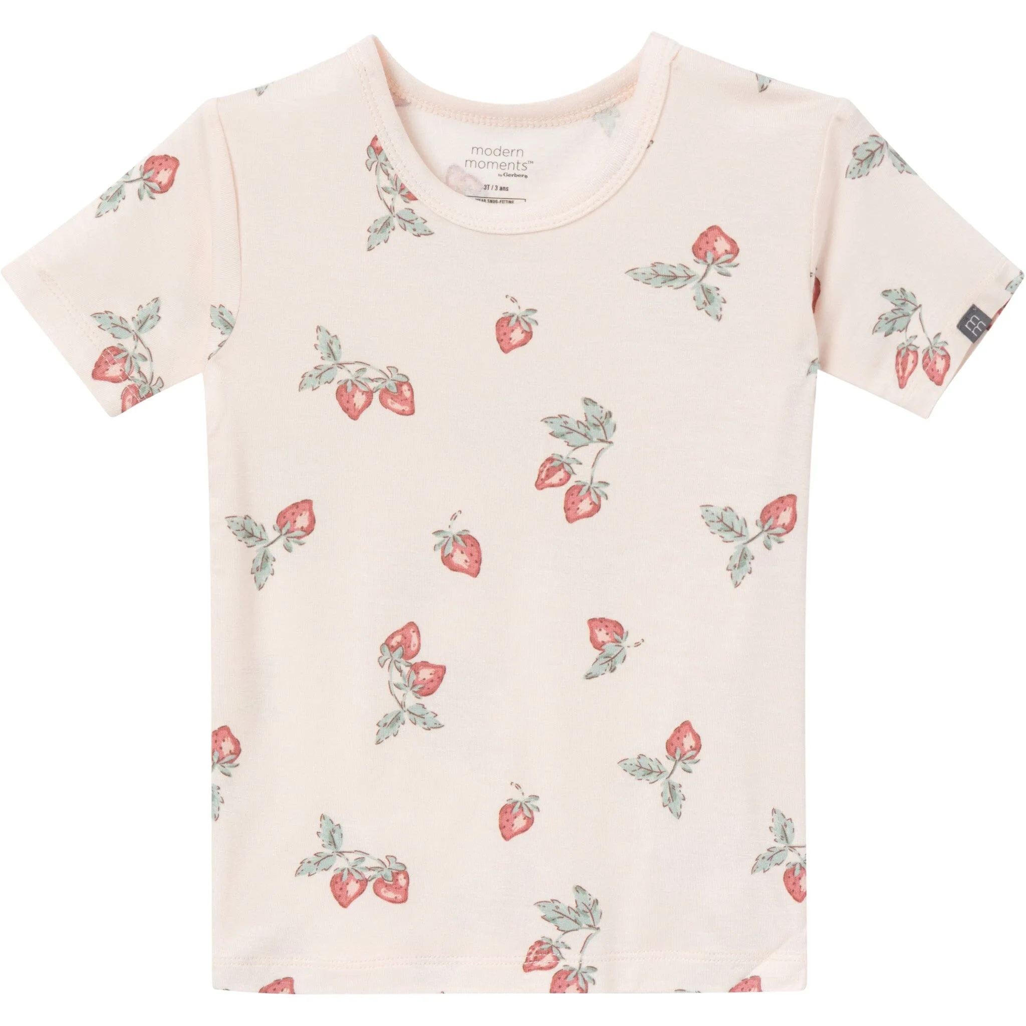 4-Piece Infant & Toddler Girls Rose Strawberry Snug Fitting Pajamas
