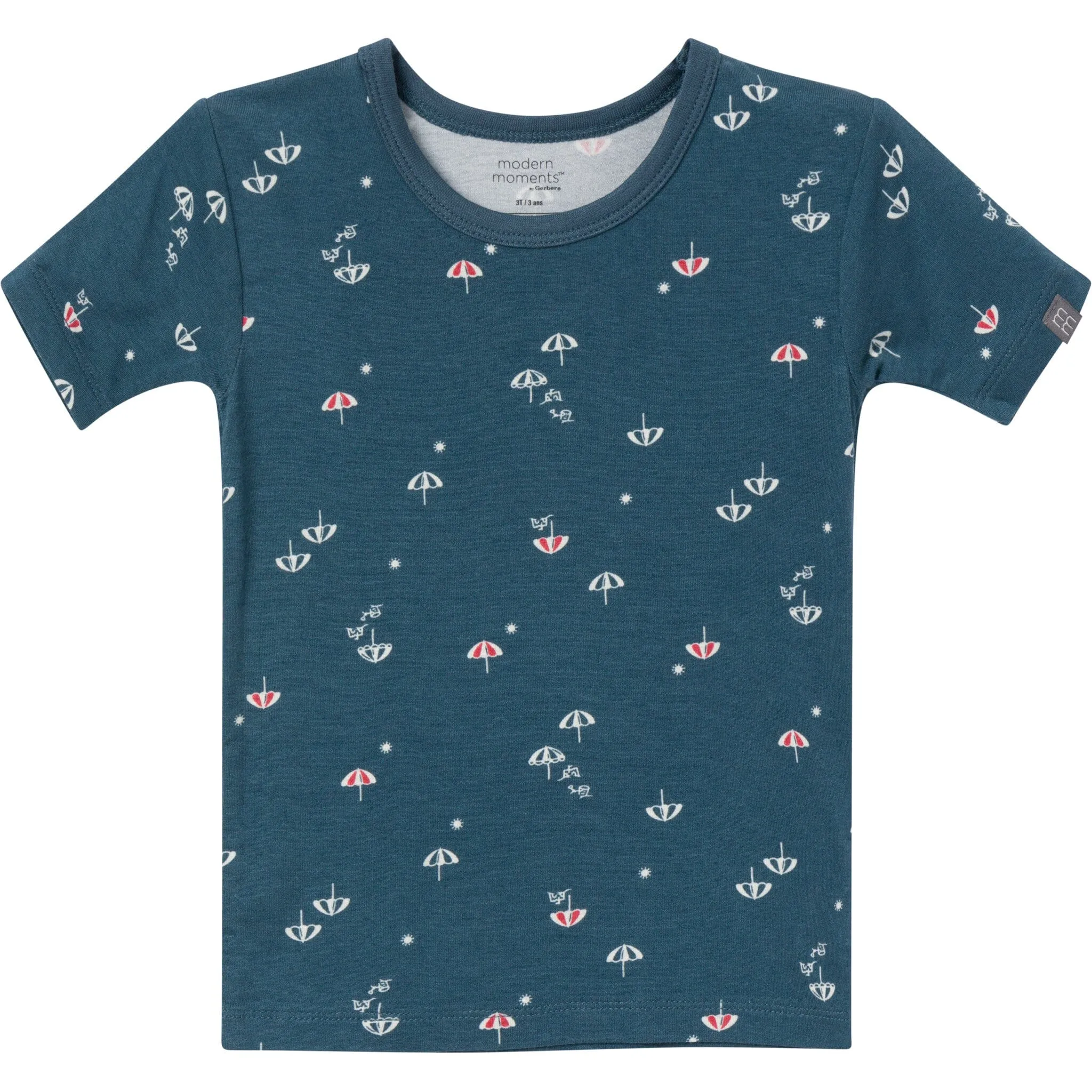 4-Piece Infant & Toddler Neutral Blue Umbrella Snug Fitting Pajamas