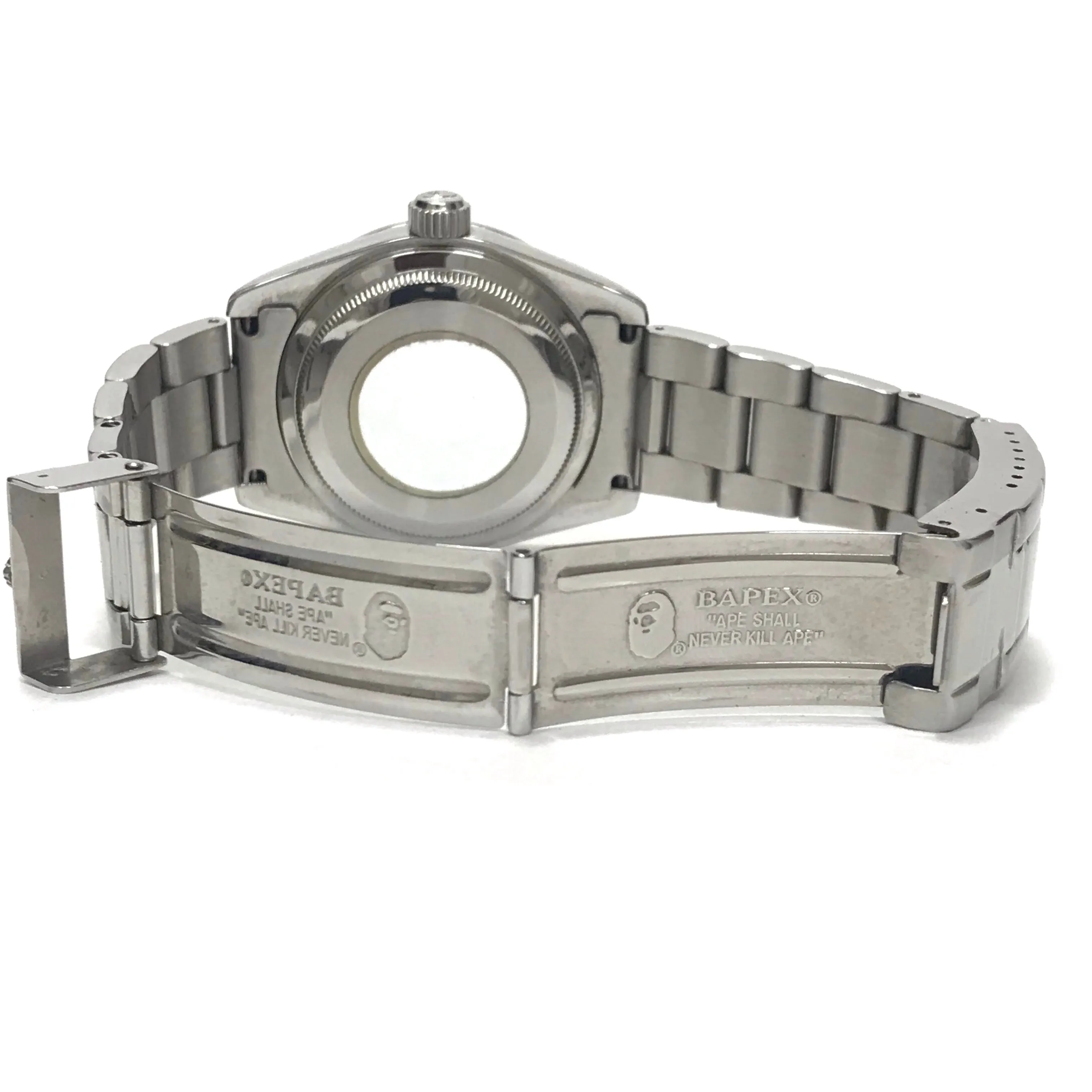 A Bathing Ape Bape Type 15 Milgaus Bapex Watch Silver/Black