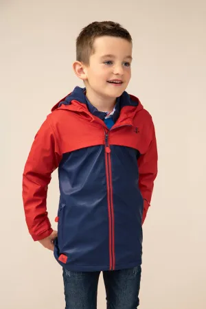 Adam Rubberised Coat - Red Navy Solid