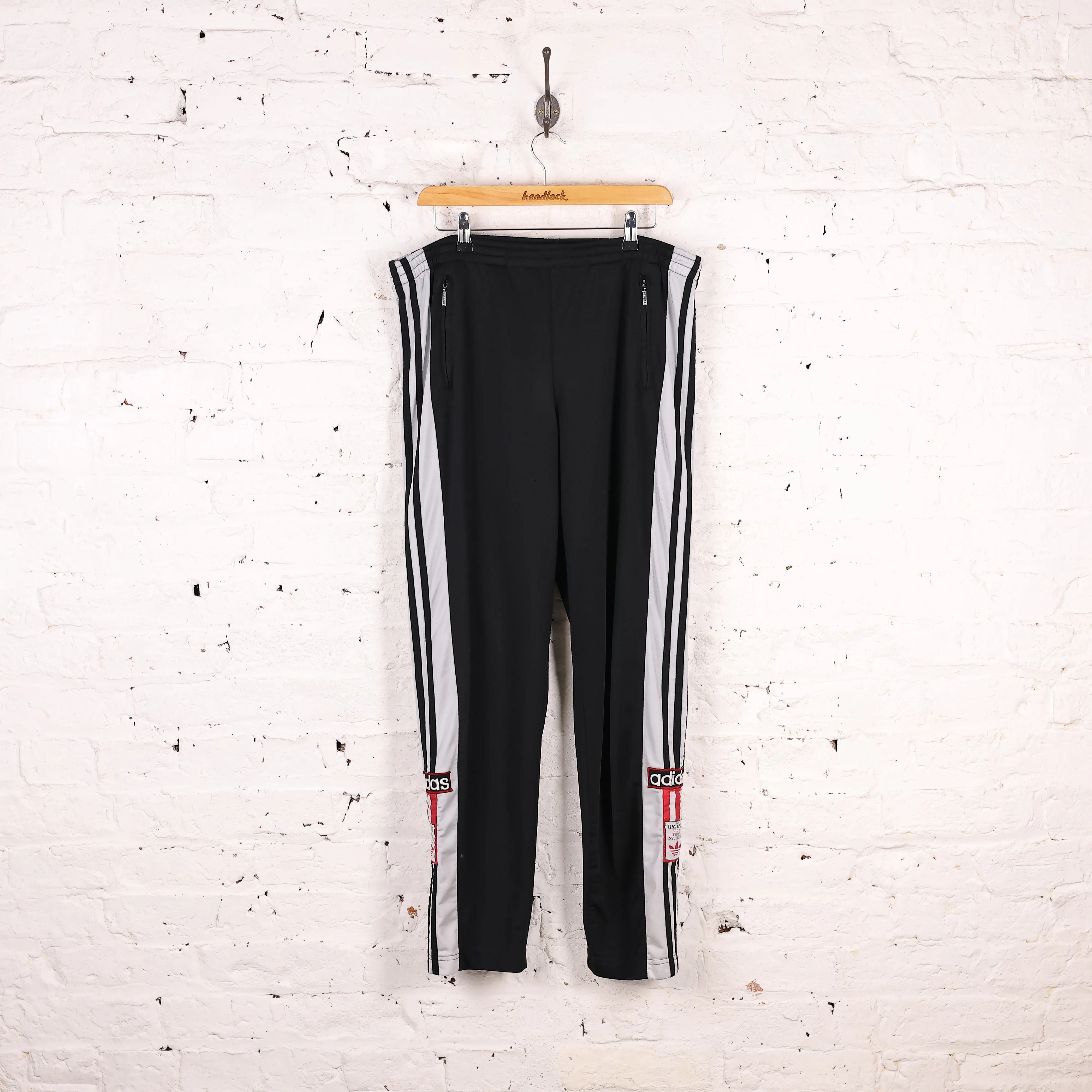 Adidas 90s Poppers Tracksuit Bottoms Pants - Black - M