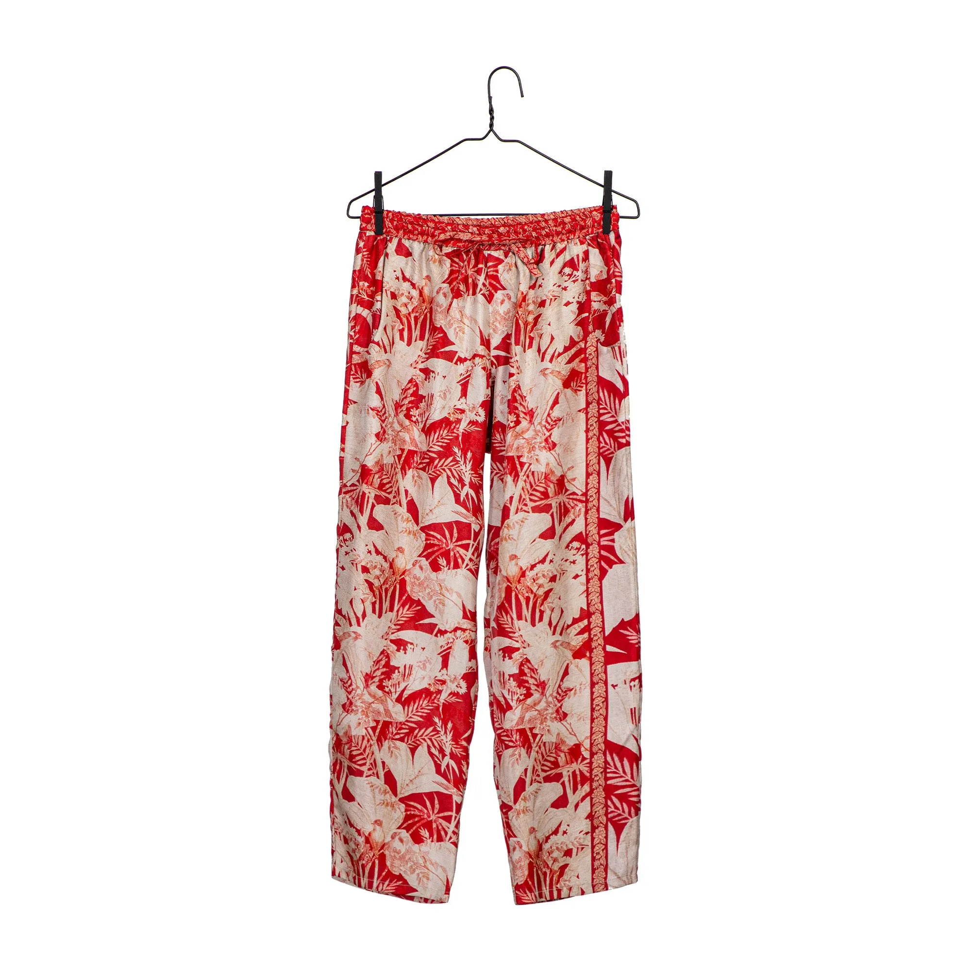 Aloe Silk Pants - Red Flower