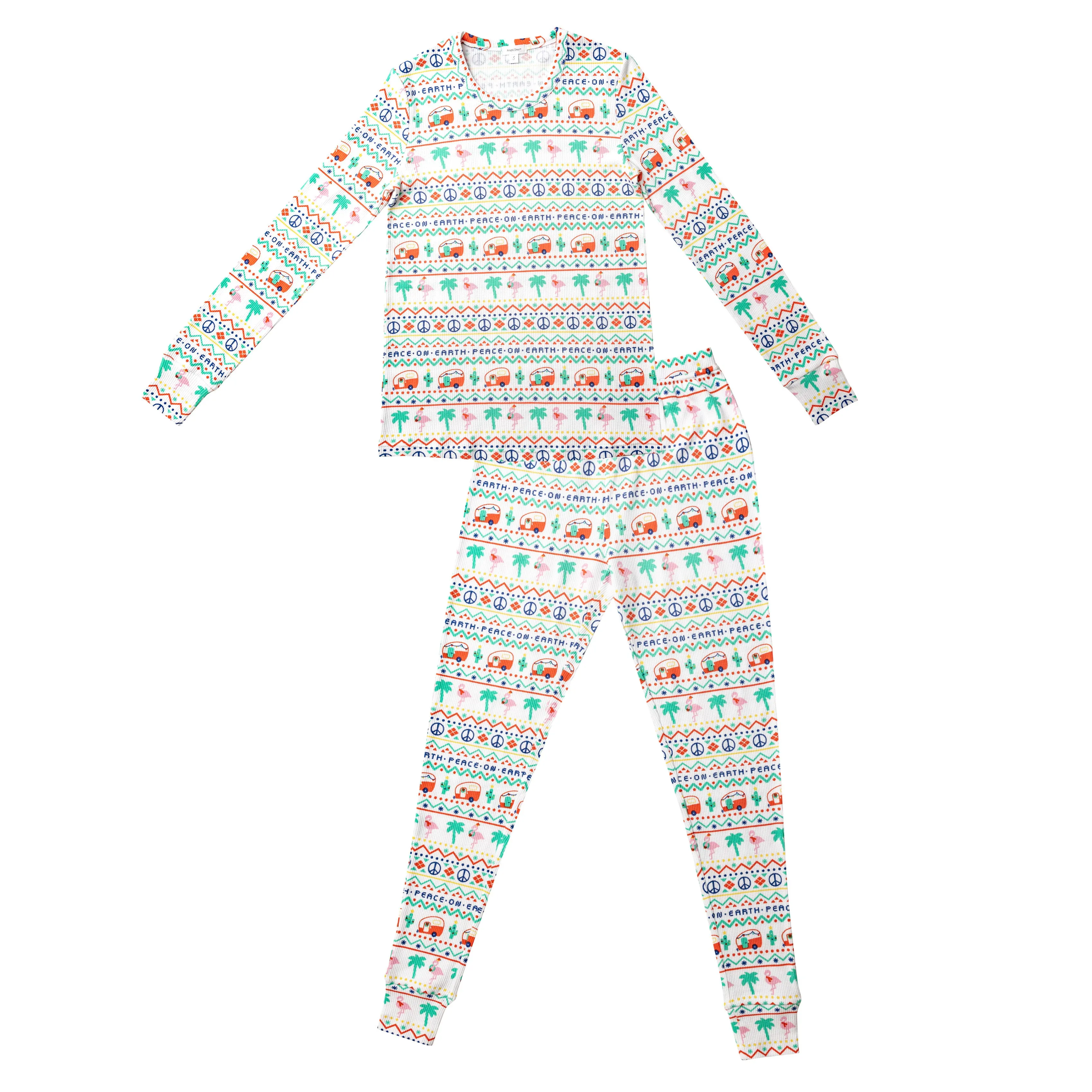 Angel Dear California Fair Isle Adult Thermal Lounge Wear Set