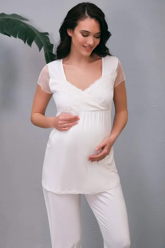 Anil Nursing Pajamas With Robe Plum
