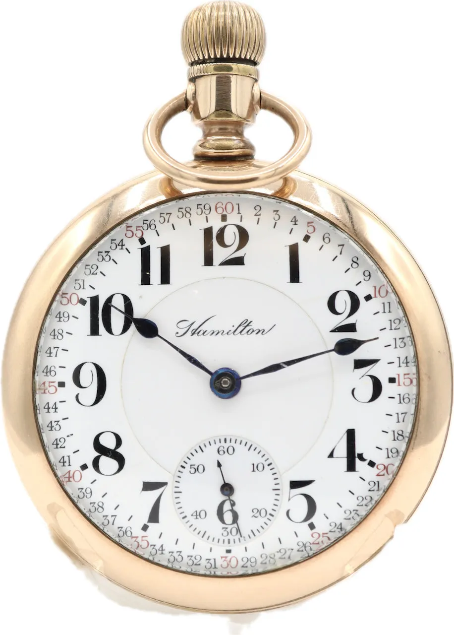 Antique 18 Size Hamilton Mechanical Railroad Pocket Watch Grade 940 14k GF