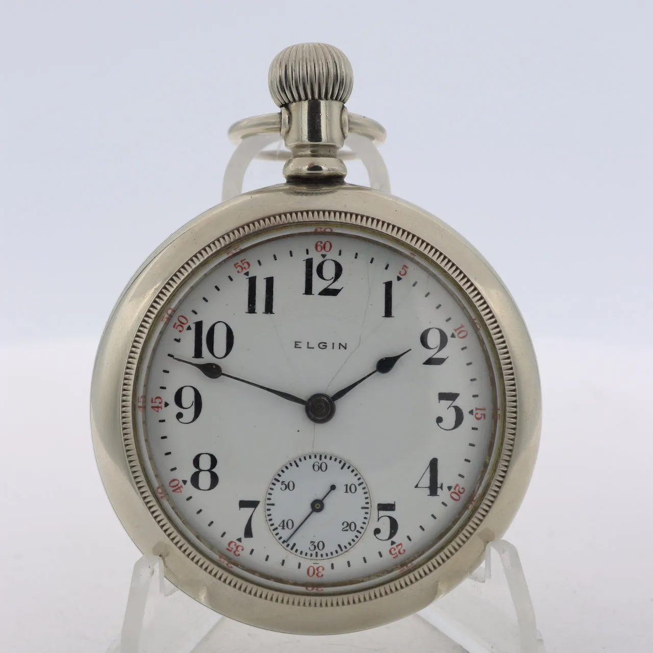 Antique 18s 1915 Elgin Coin Edge 17J Mechanical Pocket Watch 336 Silveroid