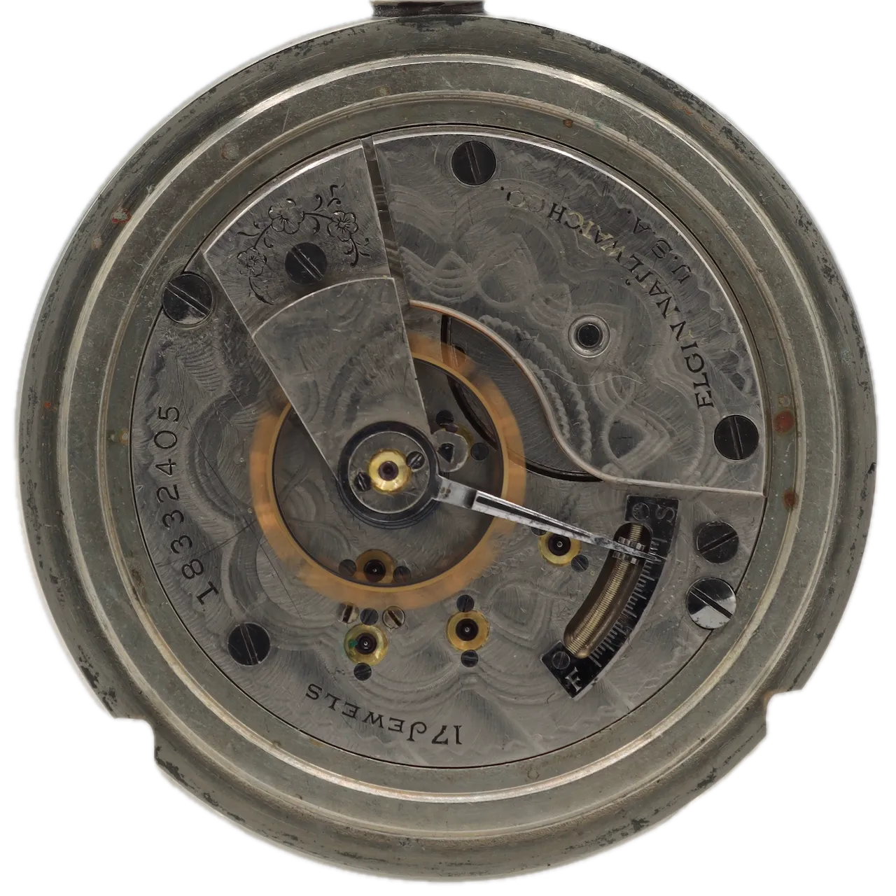 Antique 18s 1915 Elgin Coin Edge 17J Mechanical Pocket Watch 336 Silveroid