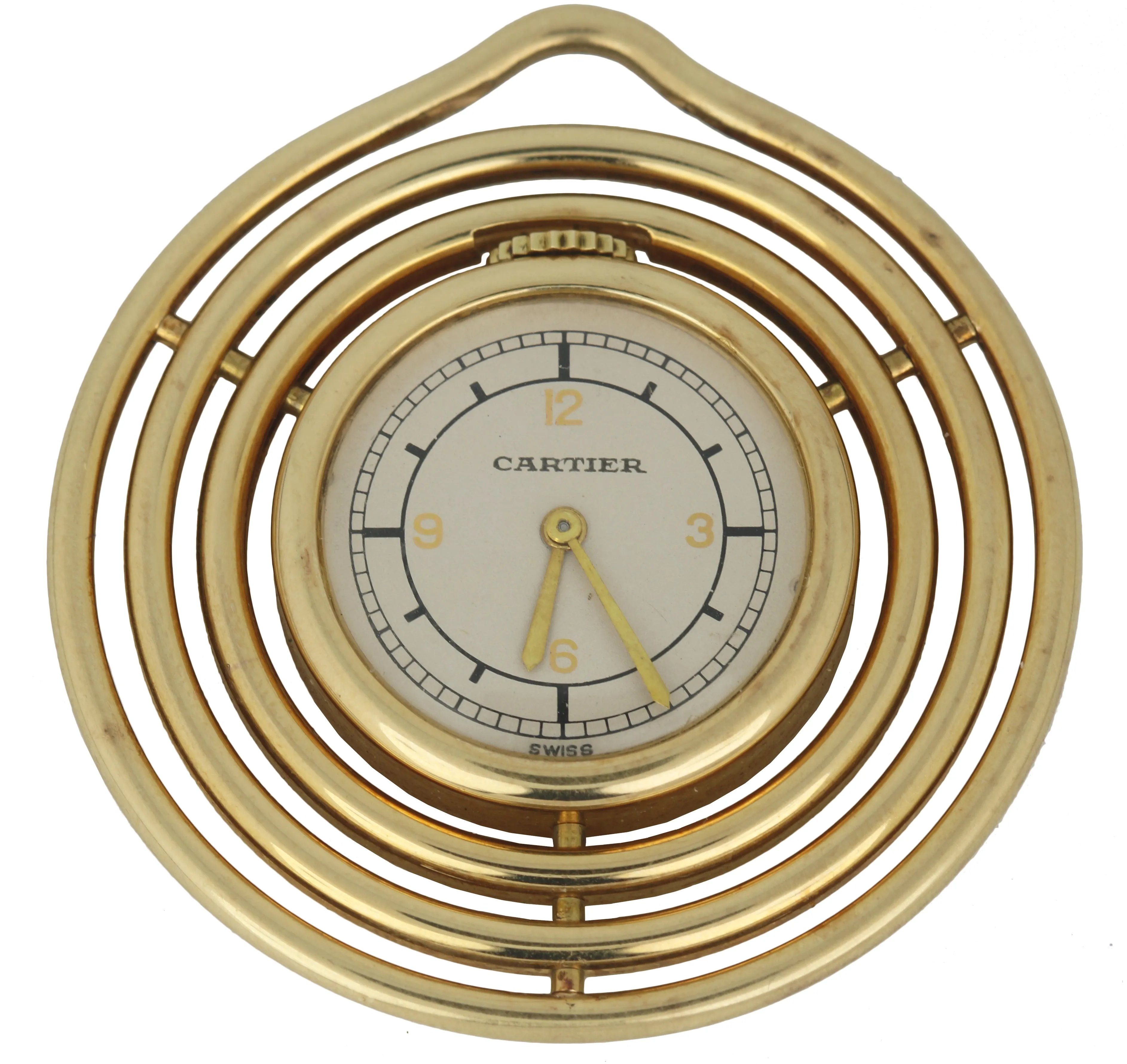 Antique Cartier 18K Yellow Gold LeCoultre Movement Mechanical Pocket Watch