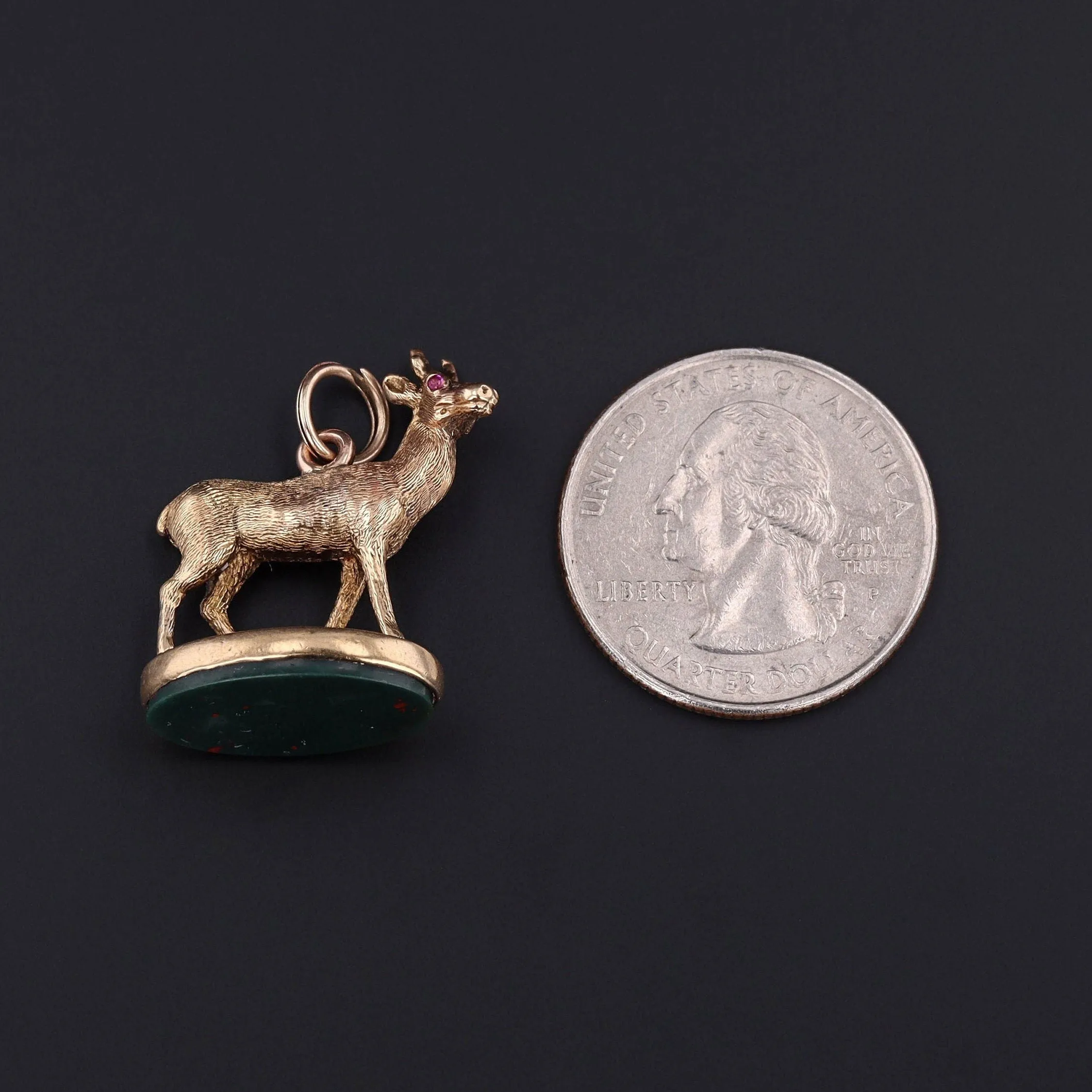 Antique Deer Fob of 18k Gold