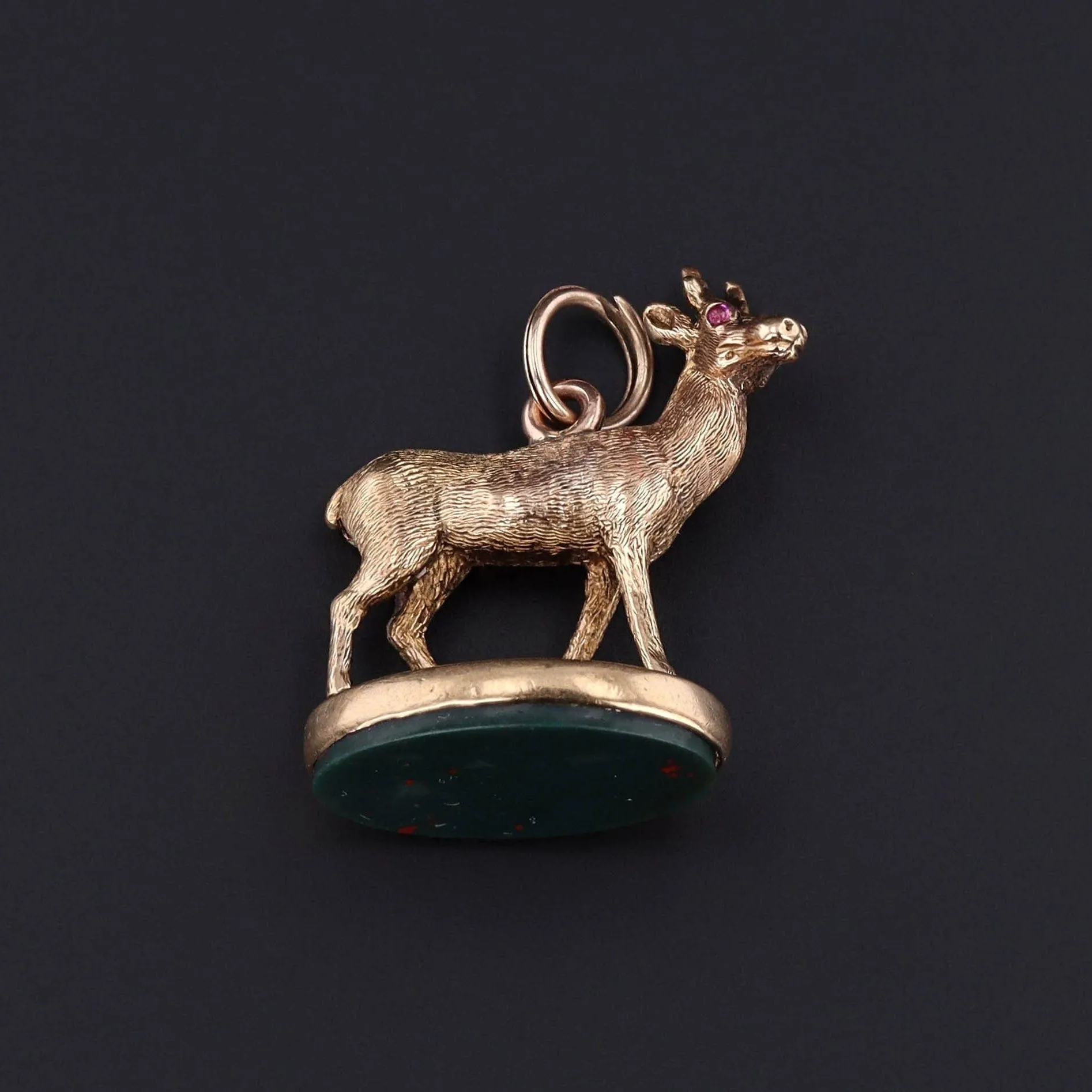 Antique Deer Fob of 18k Gold