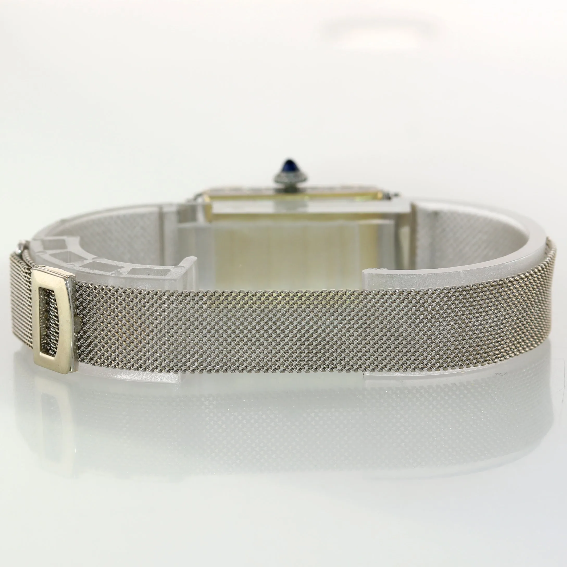 Antique Tiffany & Co. AWC Platinum 18k Yellow Gold Mesh Diamond Sapphire Watch