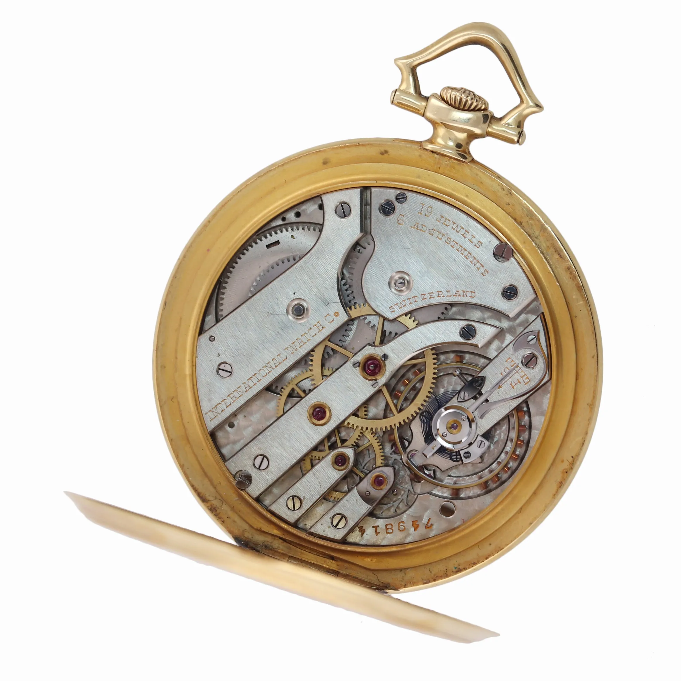 Antique Tiffany & Co IWC Solid 18k Yellow Gold Silver Arabic Swiss Pocket Watch