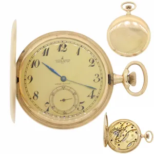 Antique Ulysse Nardin Solid 14k Gold Manual Swiss Full Hunter Pocket Watch