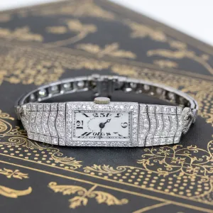Art Deco Platinum Diamond Watch by JE Caldwell