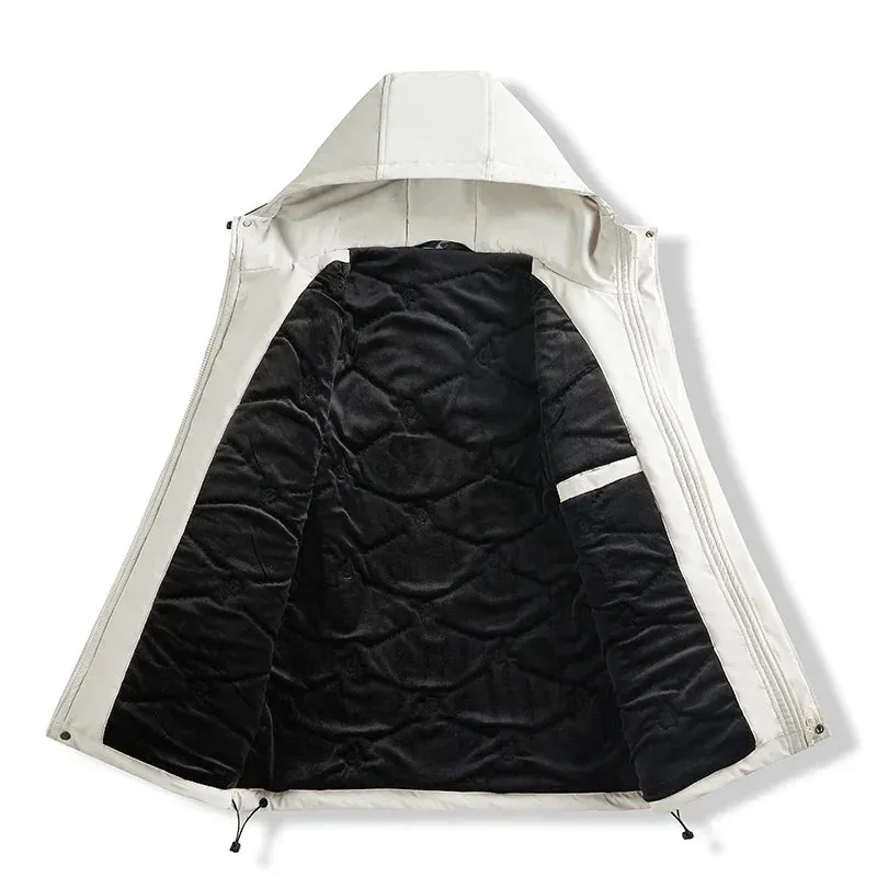 Autumn and Winter Lovers Bread Jacket Cotton-padded Jacket Outdoor Waterproof Camping Men's Hooded Windbreaker Warm Down Jacket