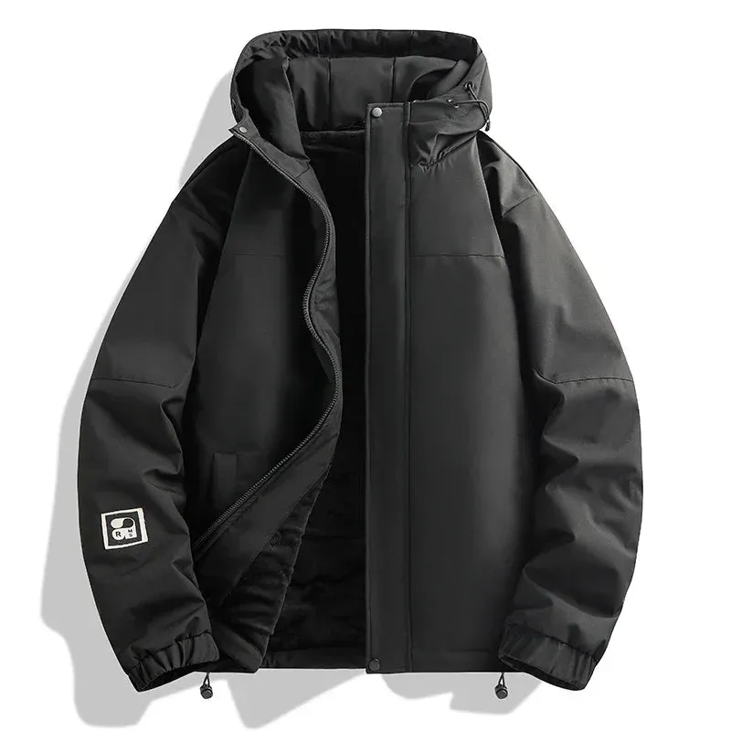Autumn and Winter Lovers Bread Jacket Cotton-padded Jacket Outdoor Waterproof Camping Men's Hooded Windbreaker Warm Down Jacket