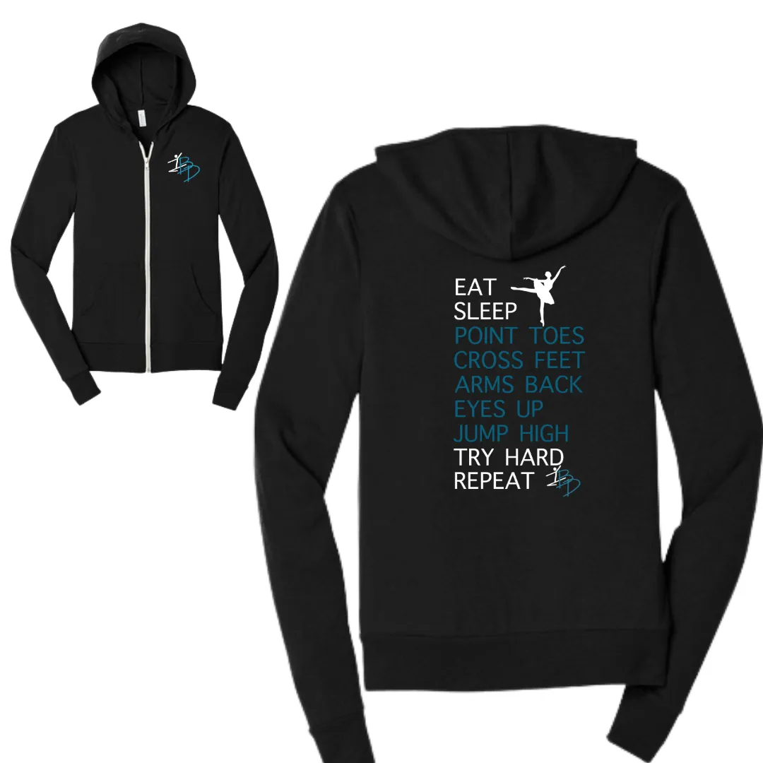 BDC Dancers Unisex Triblend Sponge Fleece Full-Zip Hoodie