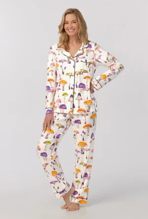 Bedhead Long Sleeve Stretch Jersey PJ Set - Dazzling Mushrooms