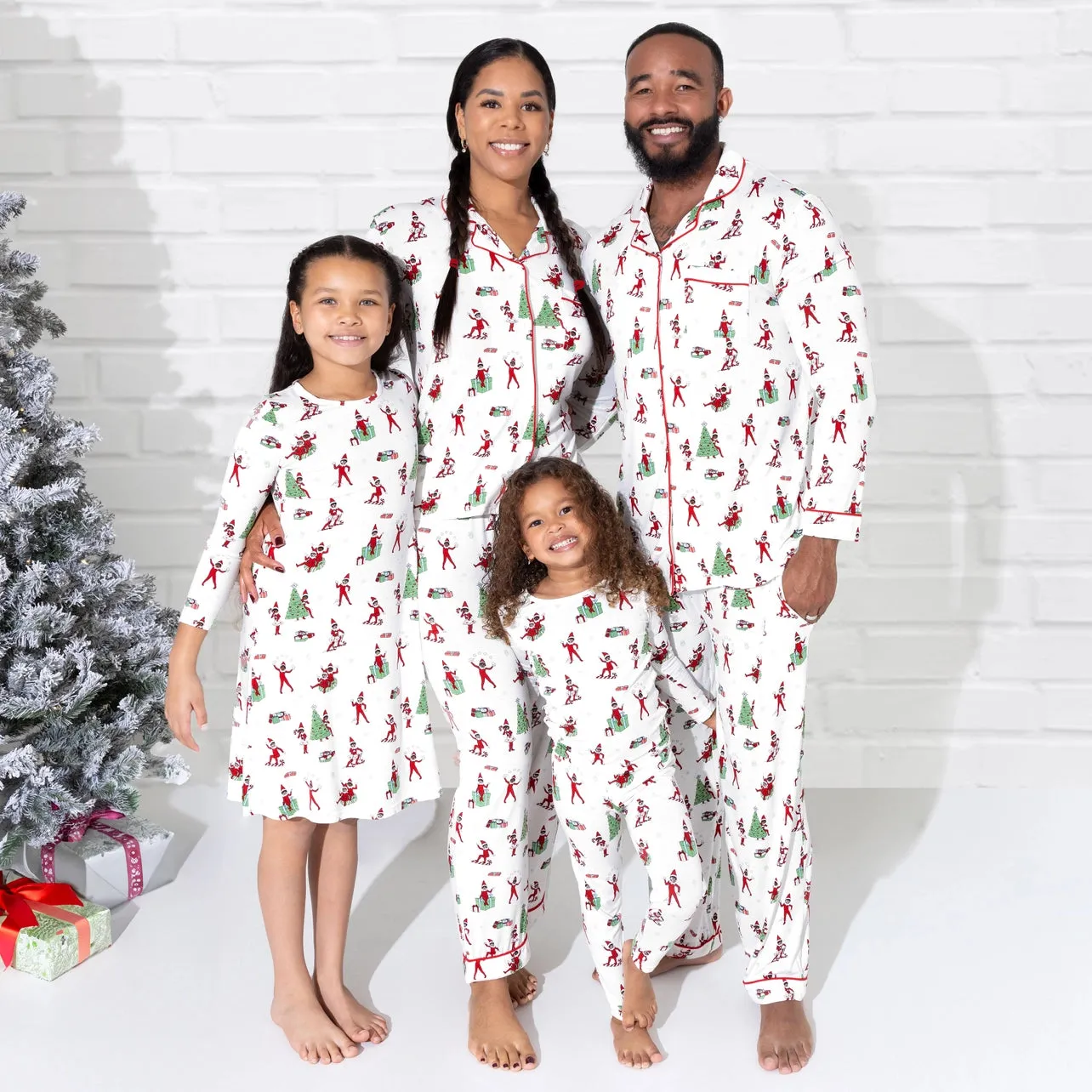 Bellabu Bear x Elf on the Shelf Christmas Holiday Women's Bamboo Pants Set Pajamas