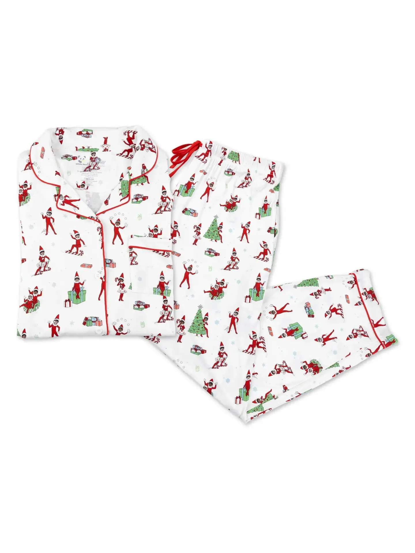 Bellabu Bear x Elf on the Shelf Christmas Holiday Women's Bamboo Pants Set Pajamas