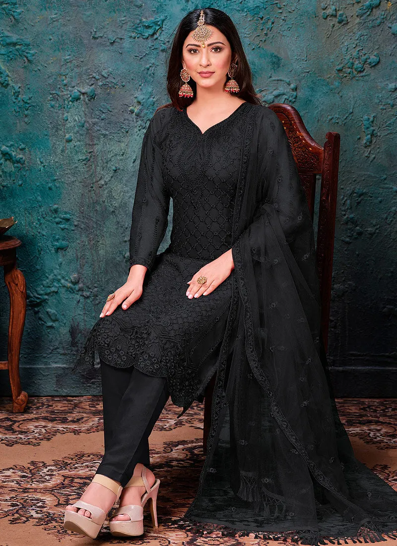 Black Embroidery Designer Salwar Kameez