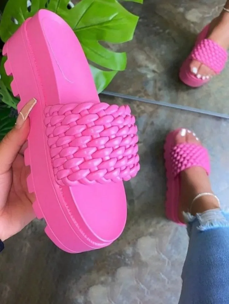 Black platform sandals