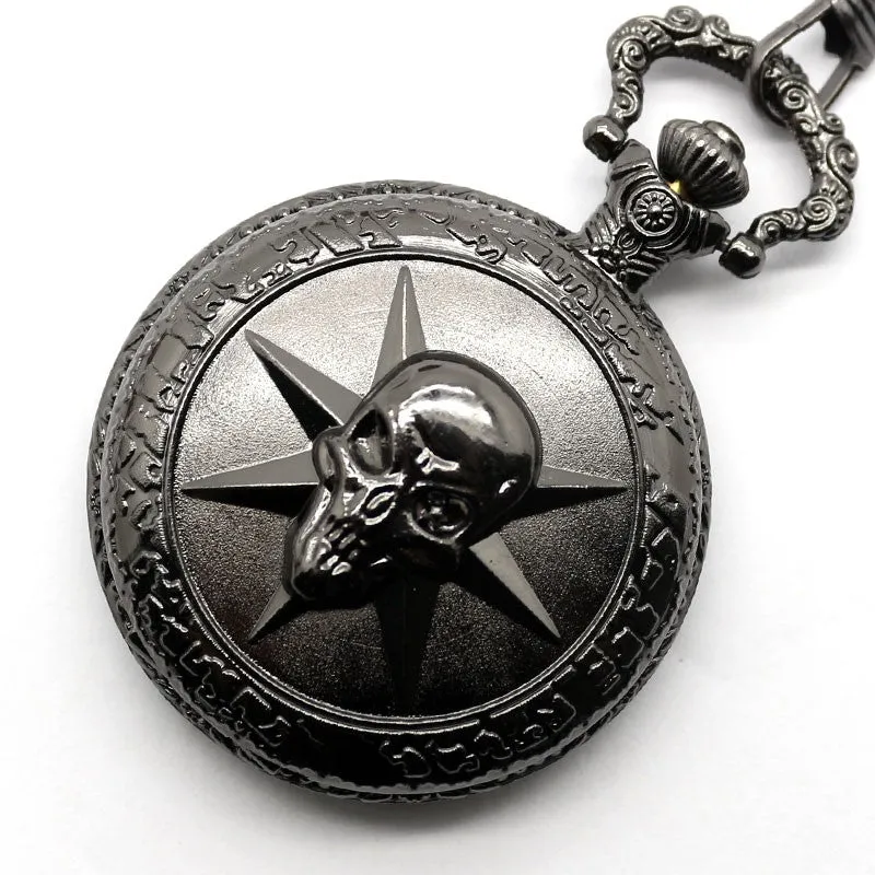 Black Skull Pocket Watch