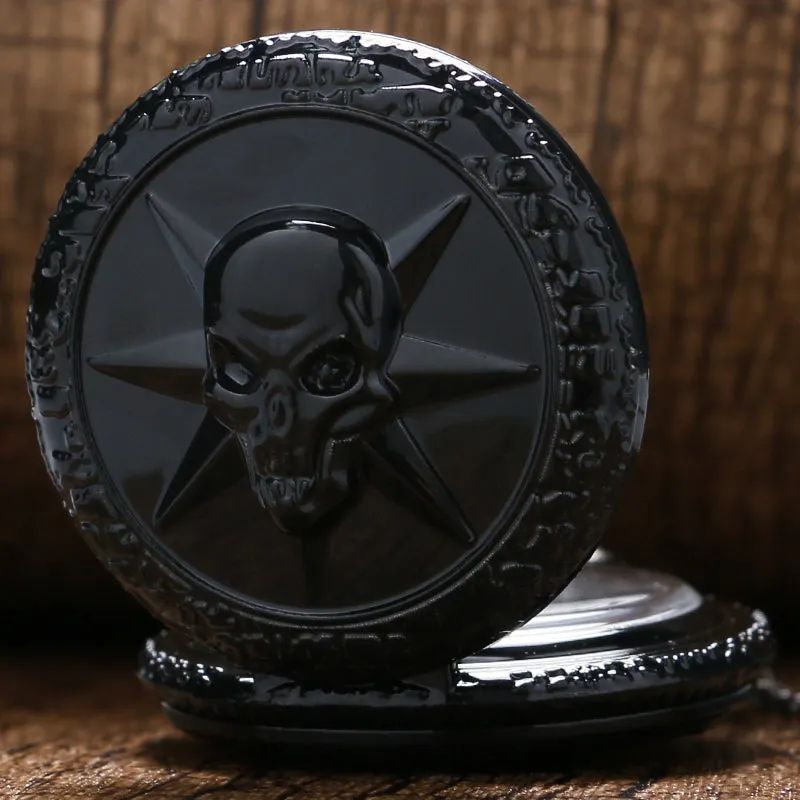 Black Skull Pocket Watch