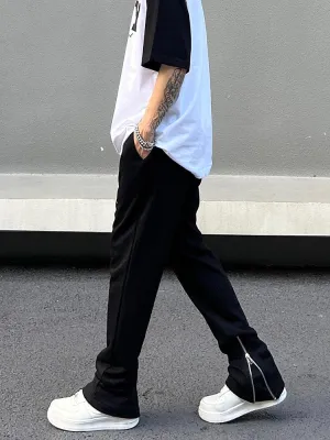Black Zip Slim Drawstring Pants