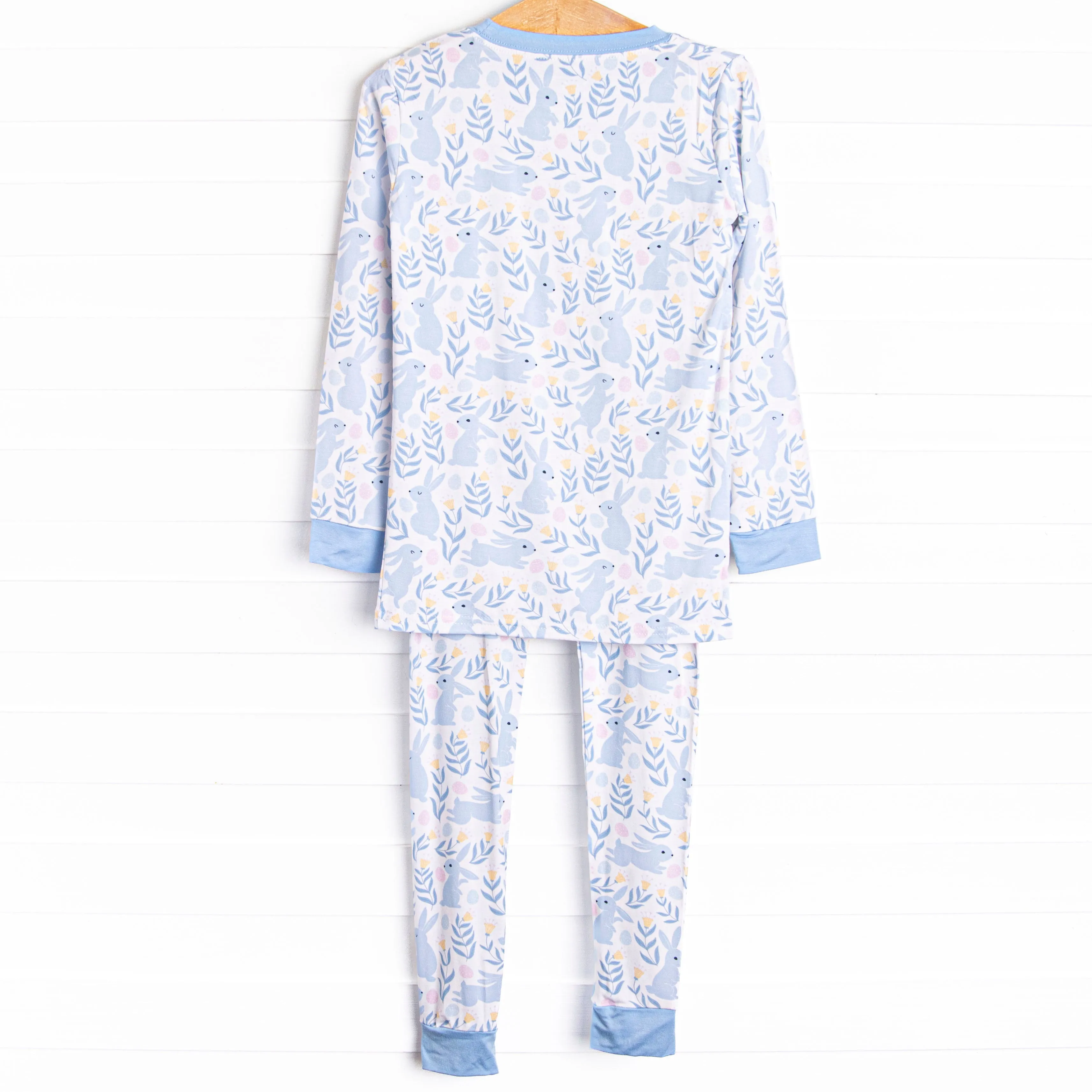 Blue Bunny Trails Bamboo Pajama Set, Blue
