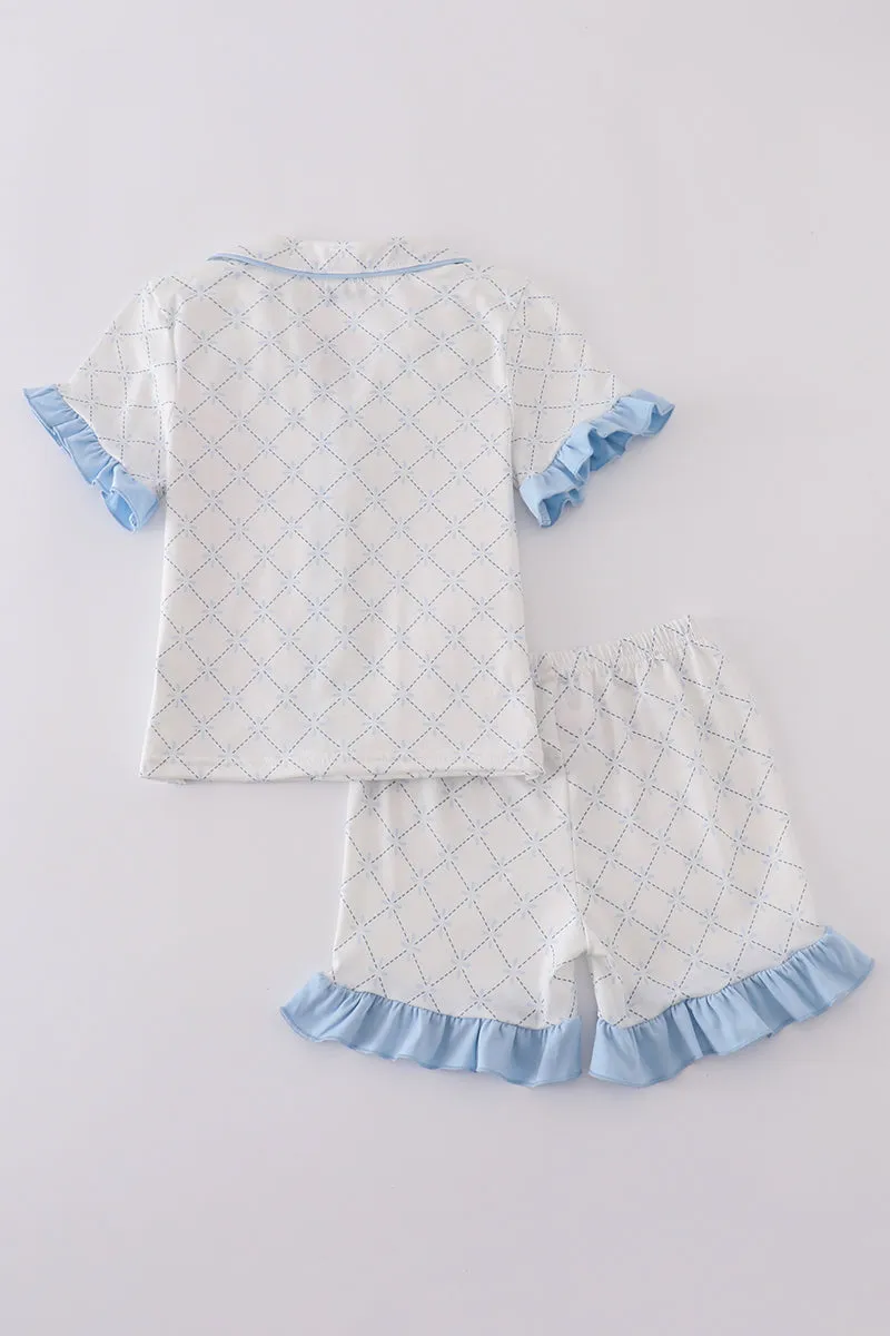 Blue classic lattice charm pajamas set