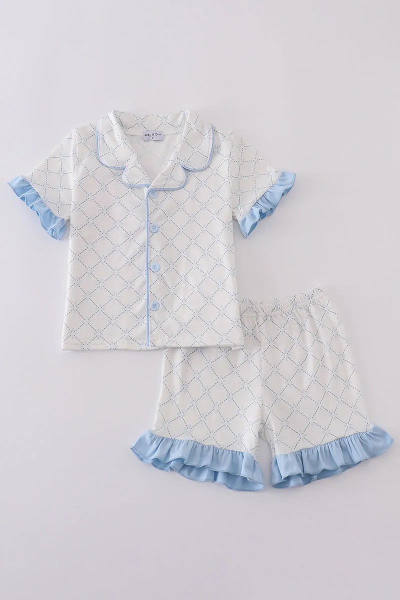 Blue classic lattice charm pajamas set
