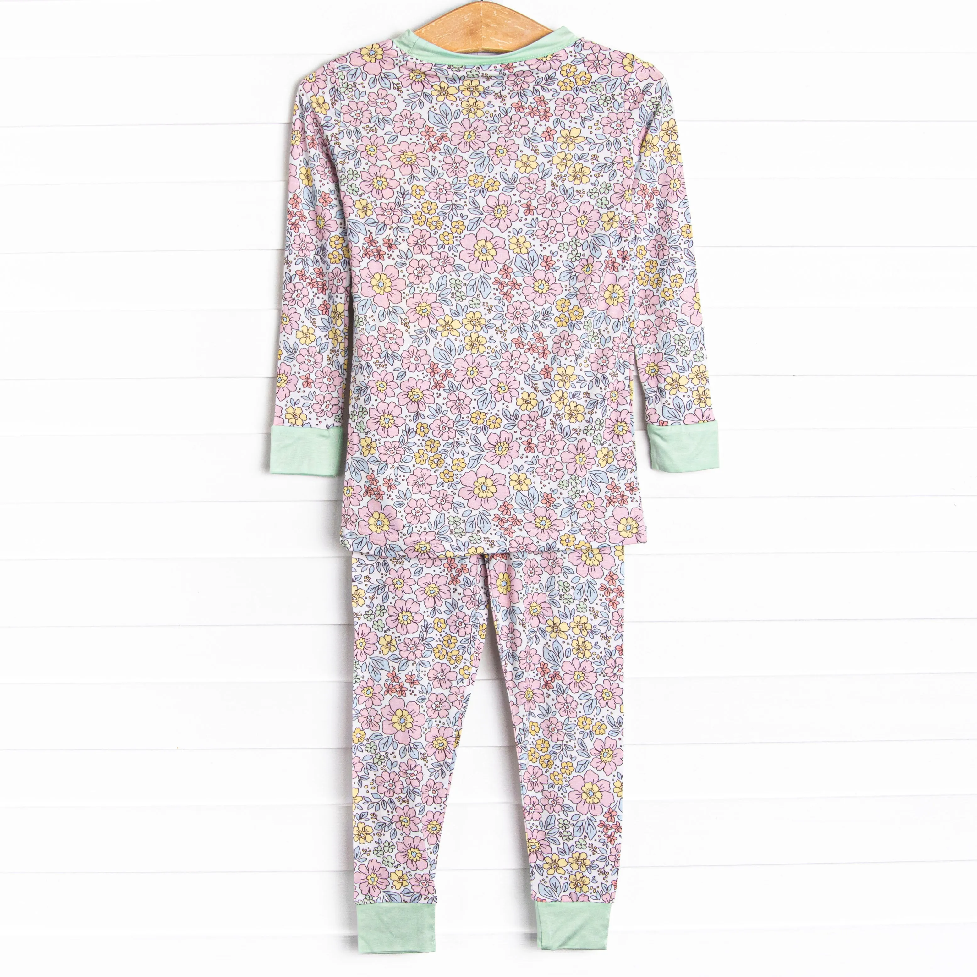 Botanical Garden Bamboo Pajama Set, Pink
