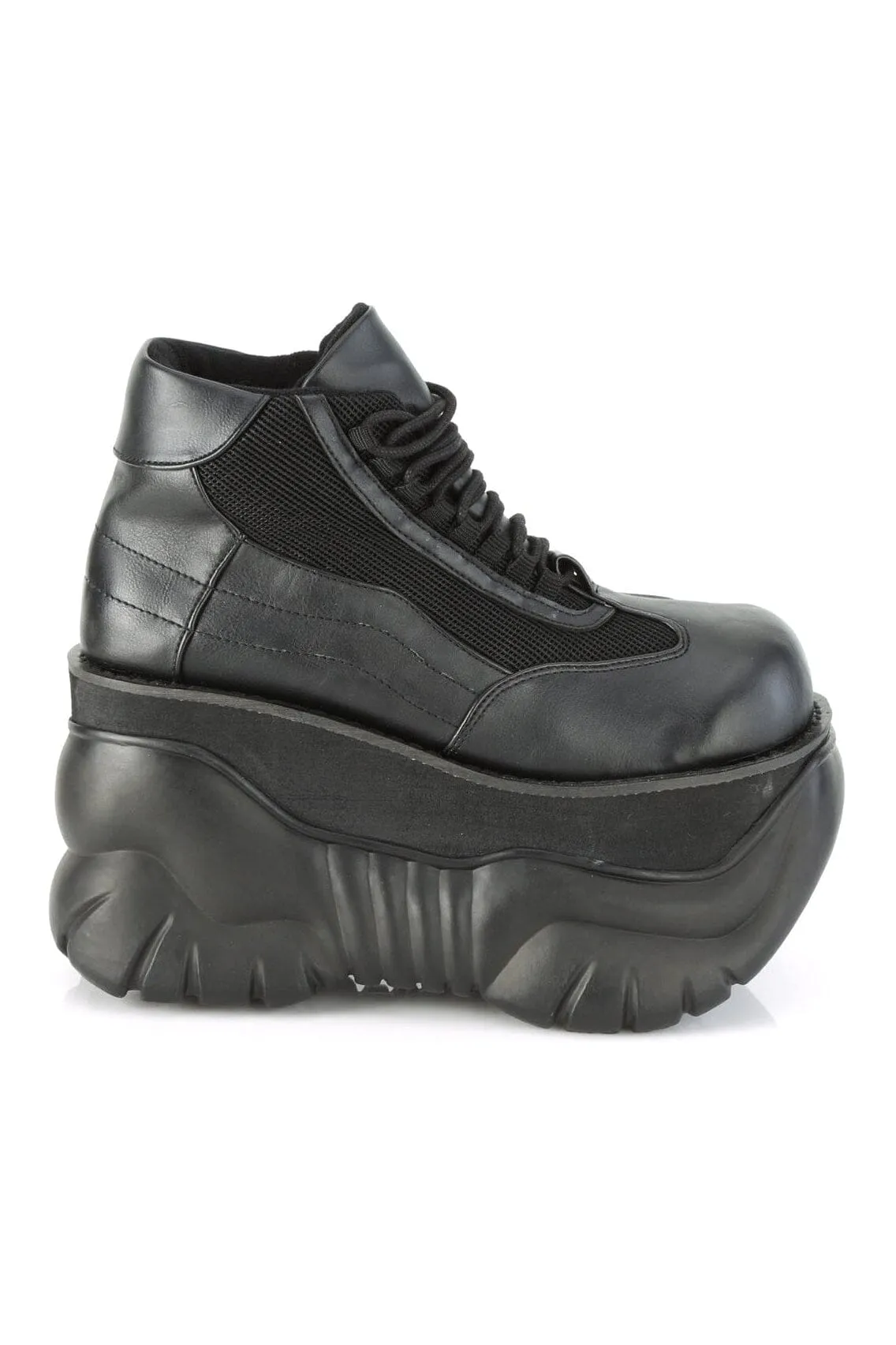 BOXER-01 Black Vegan Leather Cyber Shoe