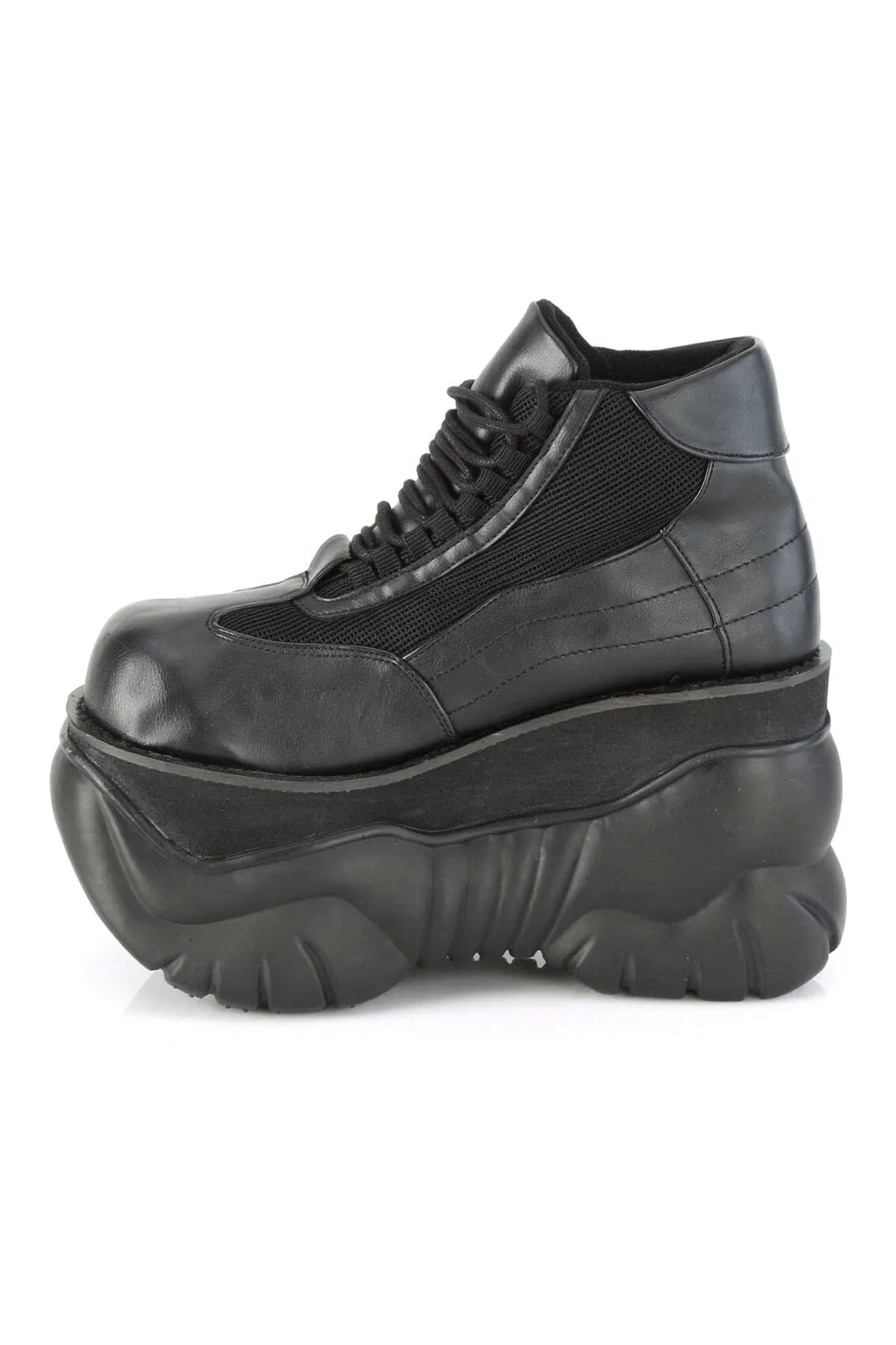 BOXER-01 Black Vegan Leather Cyber Shoe