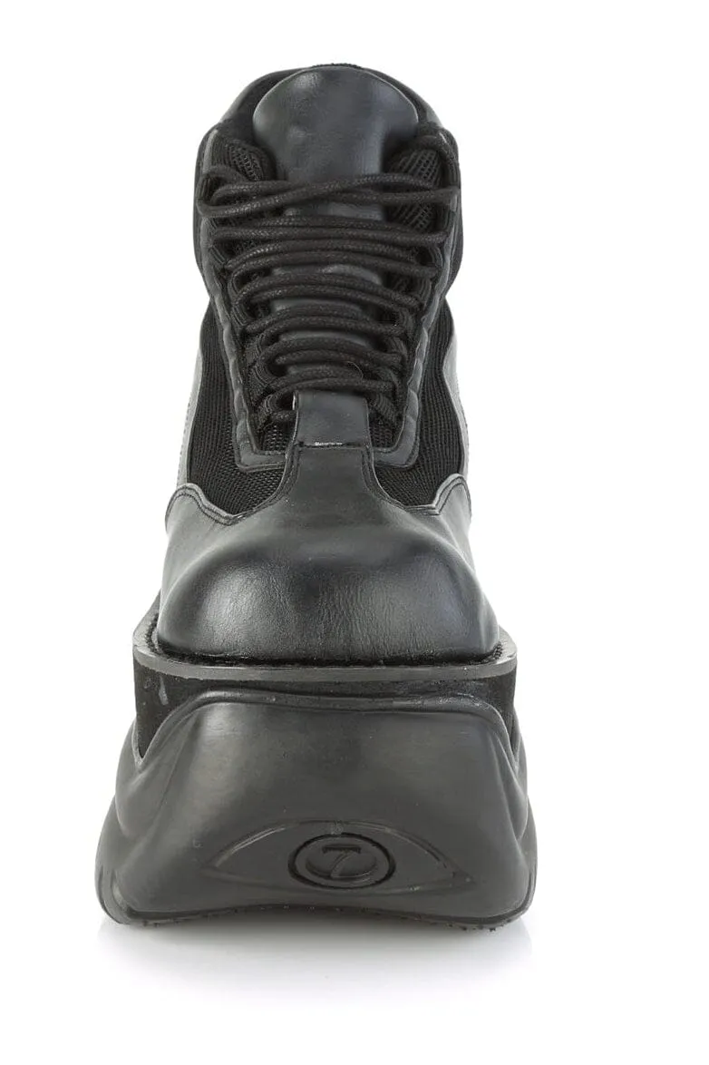 BOXER-01 Black Vegan Leather Cyber Shoe