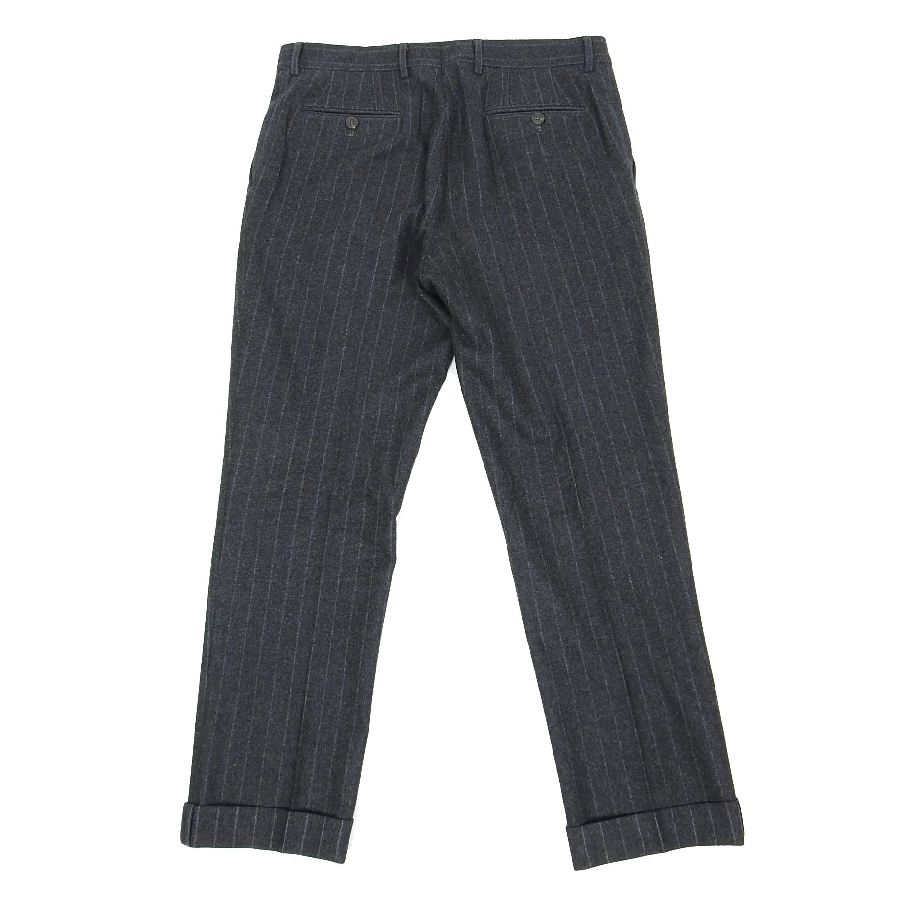 Brunello Cucinelli Striped Grey Wool Pants Size 52