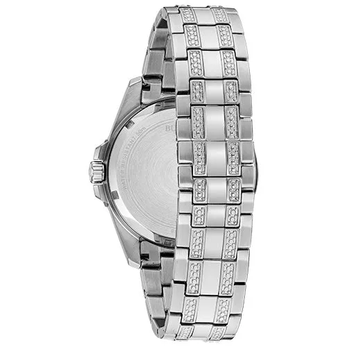 Bulova  Box Set Bul Crystal Mens Stainless Steel
