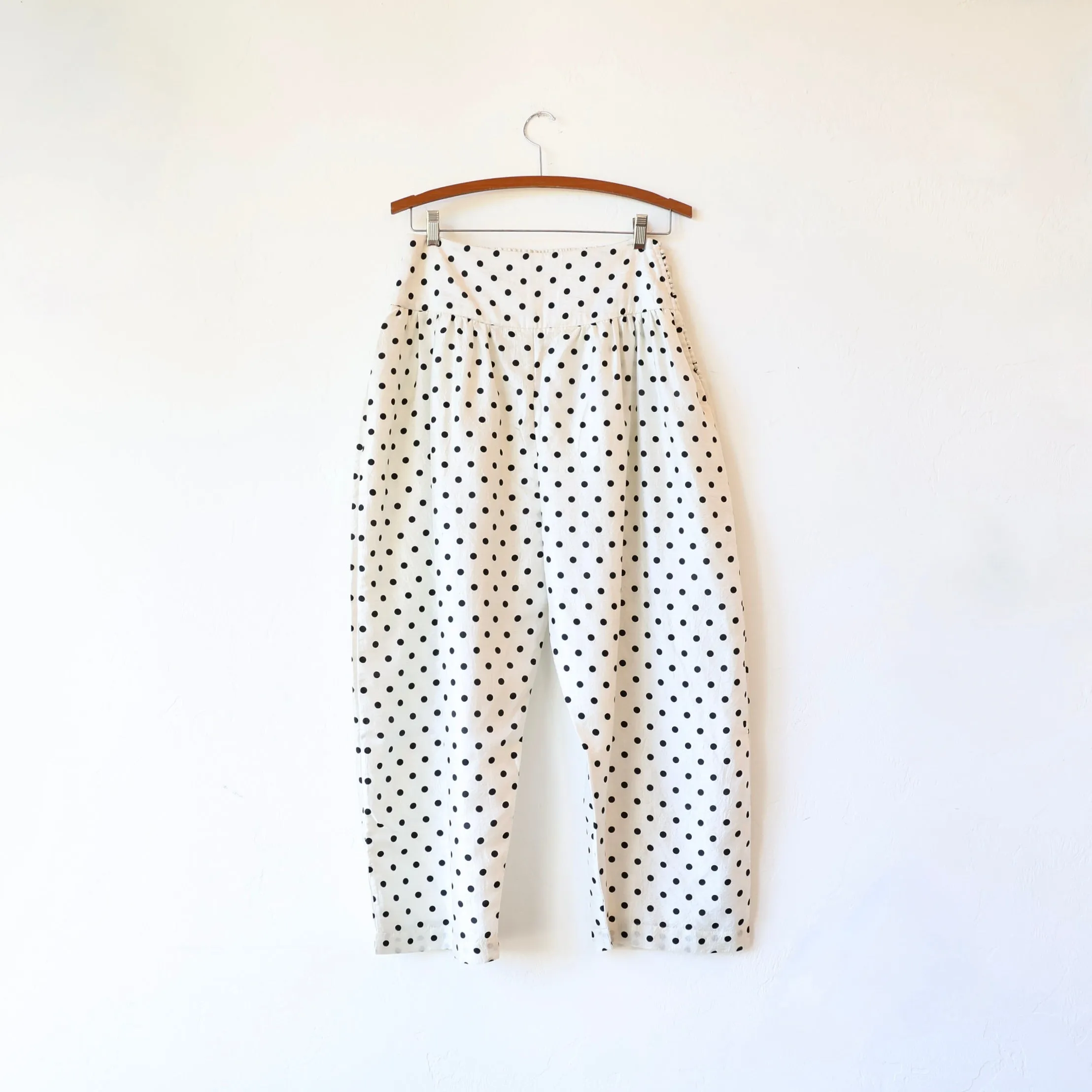 Bunon Silk Pants - Black/Cream Polkadot