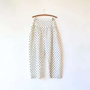 Bunon Silk Pants - Black/Cream Polkadot